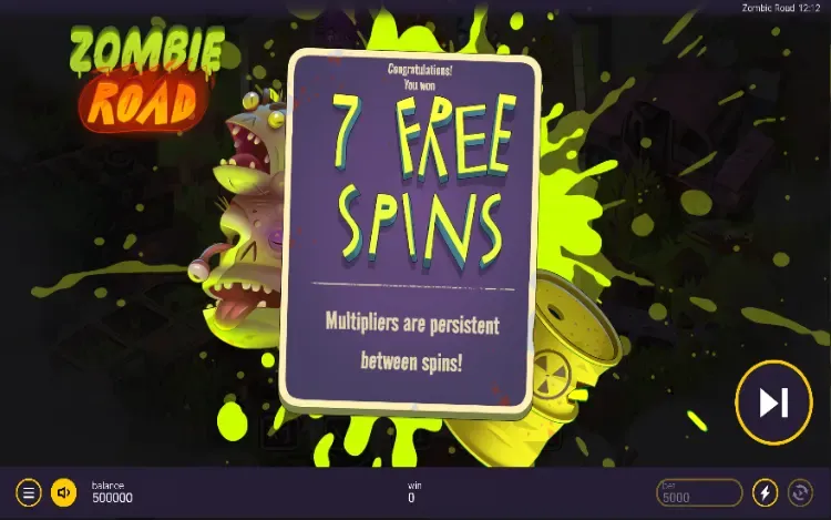 Zombie Road - Free Spins Feature