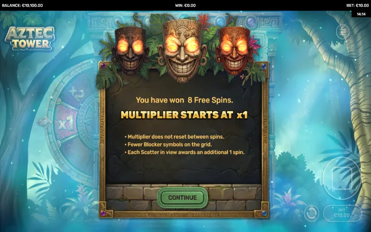 Aztec Tower - Free Spins Feature