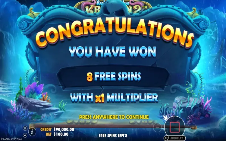 Release the Kraken 2 - Free Spins Feature