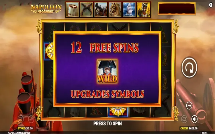 Napoleon Megaways - Free Spins Feature