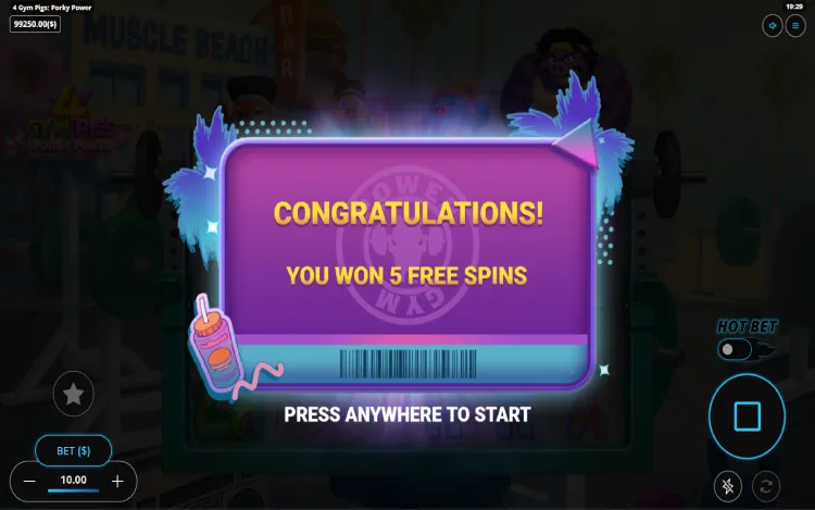 4 Gym Pigs - Porky Power - Free Spins Feature