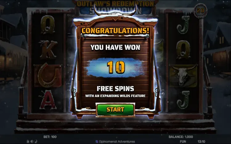 Outlaw's Redemption – Showdown - Free Spins Feature