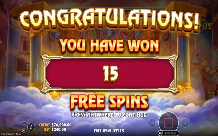 Fortune of Olympus - Free Spins Feature