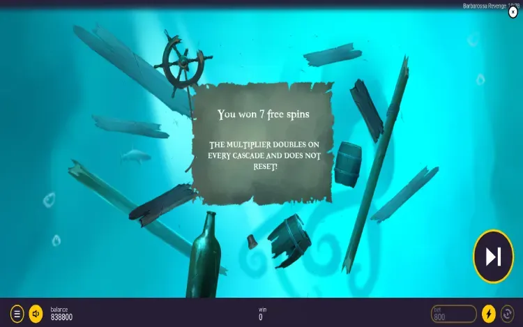 Barbarossa Revenge - Free Spins Feature
