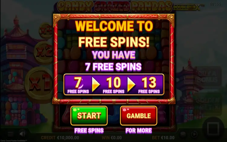 Candy Crazed Pandas DoubleMax - Free Spins Gamble
