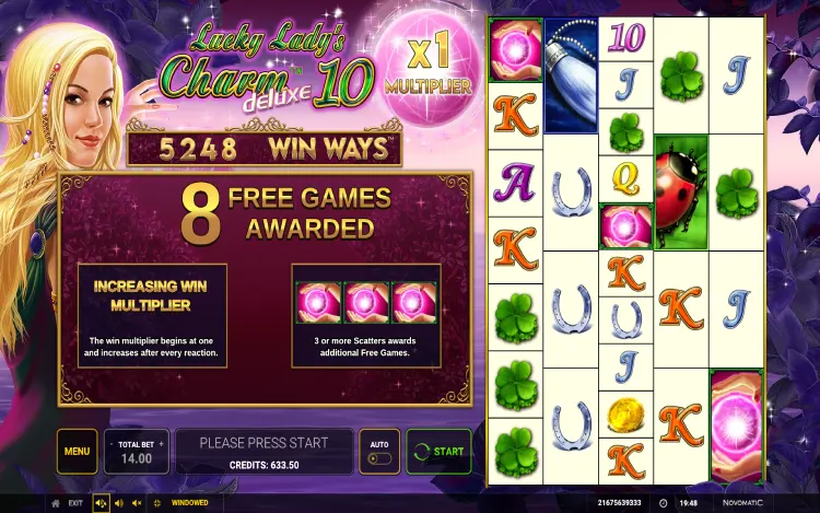 Lucky Ladys Charm Deluxe 10 - Free Spins Feature