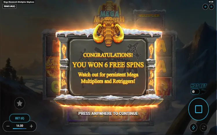 Mega Mammoth Multiplier Mayhem - Free Spins
