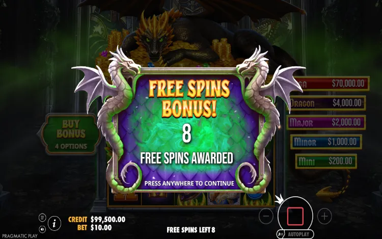 Sleeping Dragon Ultra Dark - Free Spins Feature