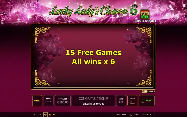 Lucky Lady's Charm Deluxe 6 - Free Spins Feature
