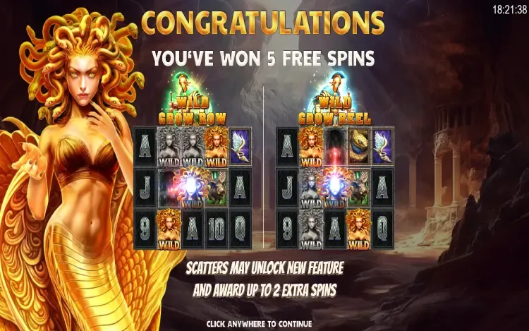 3 Wonders Medusa - Free Spins Feature