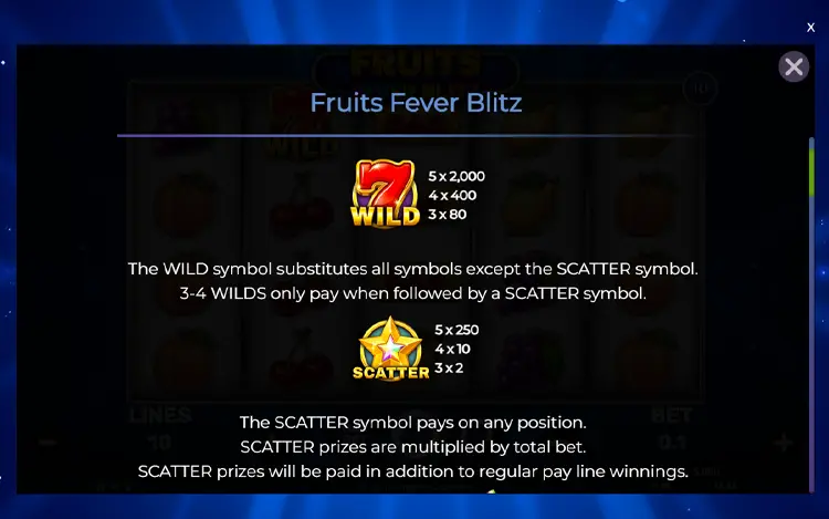 Fruits Fever Blitz Feature