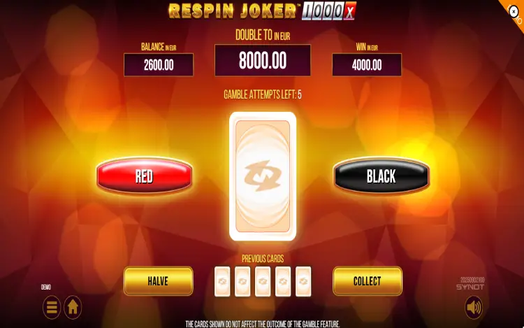 Respin Joker 1000x - Gamble Feature
