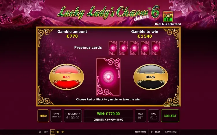 Lucky Lady's Charm Deluxe 6 - Gamble Feature