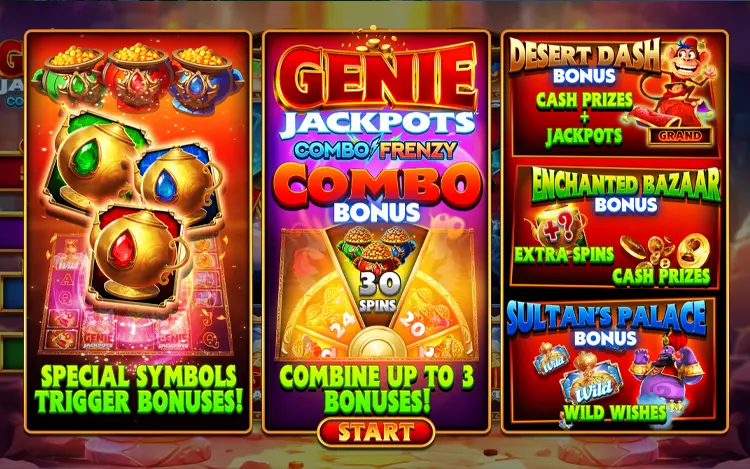 Genie Jackpots Combo Frenzy Feature