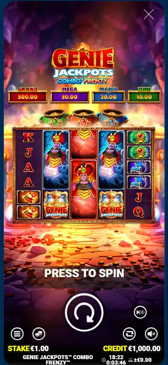 Genie Jackpots Combo Frenzy - Mobile Base Game
