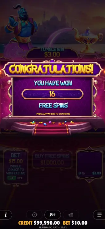 Genie's Gem Bonanza - Bonus Mobile Feature