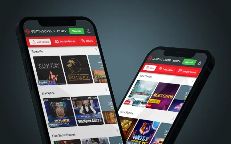 A screenshot of the Genting Casino Mobile app