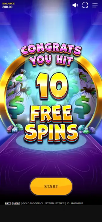 Gold Digger Clusterbuster - Mobile Bonus