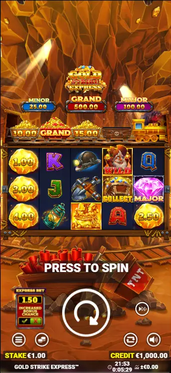 Gold Strike Express - Mobile Base Game