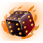 Gold Trio: Lil' Demon - Flaming Dice Symbol