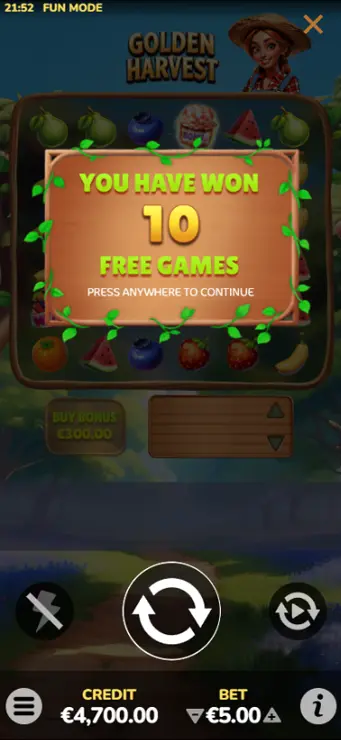 Golden Harvest - Mobile Bonus