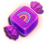 Happy Cappy - Purple Wrapped Candy Symbol
