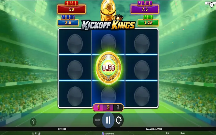 Kickoff Kings – Hold & Hit 3x3 -  Hold & Hit Bonus Game Feature