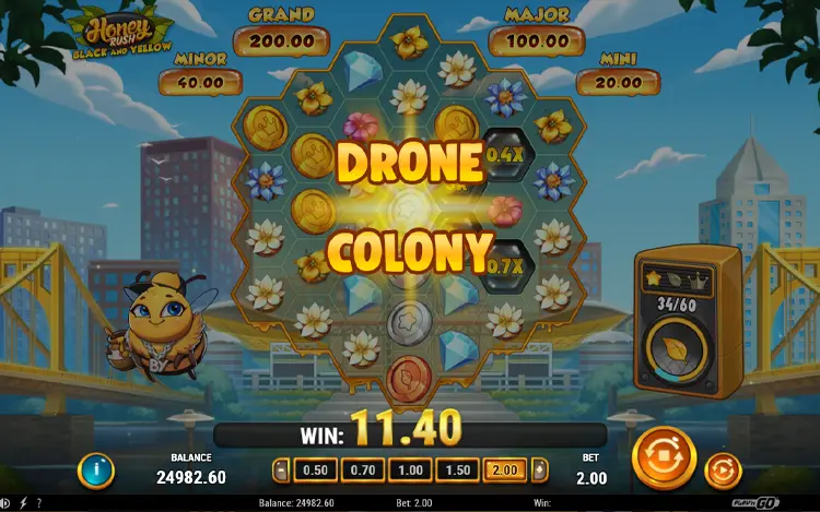 Honey Rush Black and Yellow - Mobile Bonus