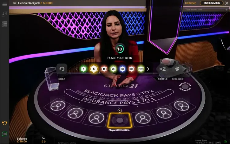 How to play Playtech Hearts Blackjack