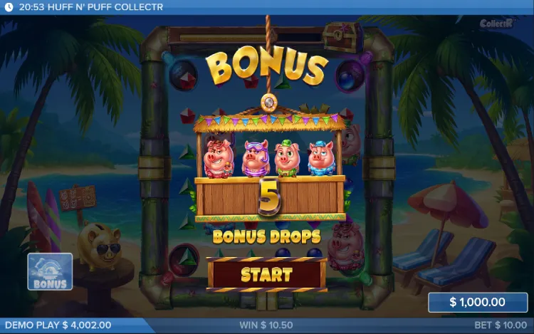 Huff N’ Puff CollectR - Bonus Game