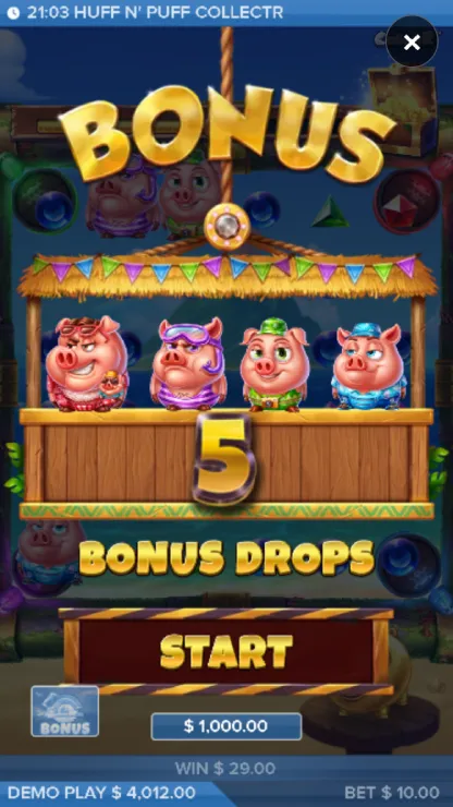 Huff N’ Puff CollectR - Mobile Bonus Game