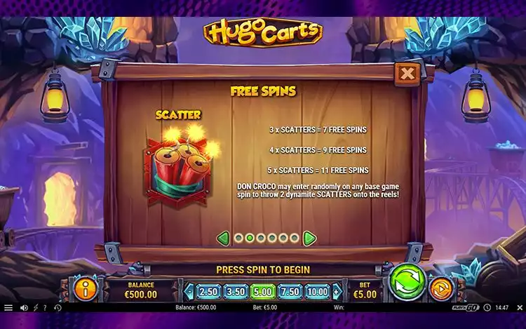 Hugo Carts - Free Spins