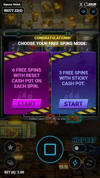 Hyena Heist A-Maze-Cades - Mobile Bonus Game