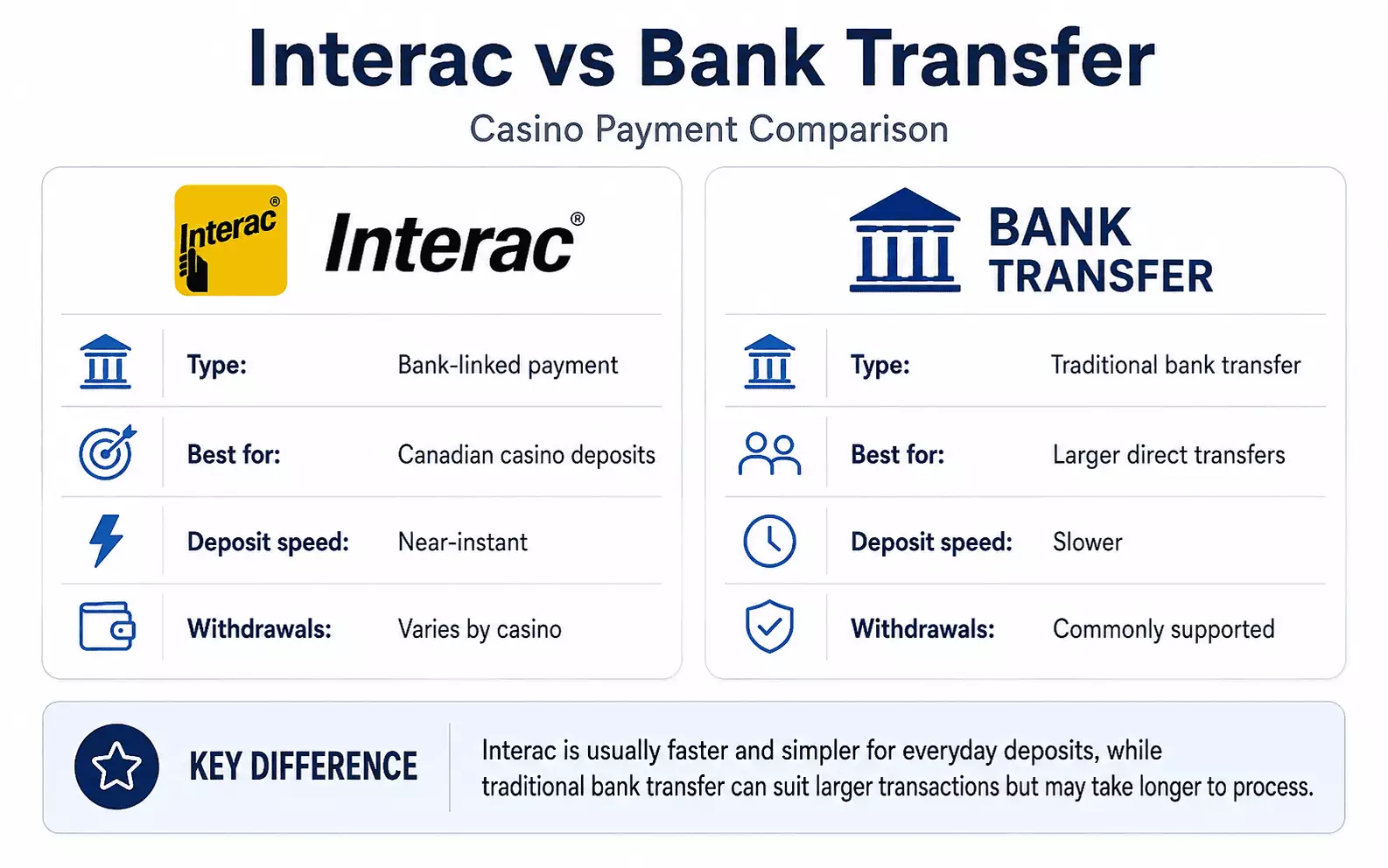 Interac vs Bank Transfer