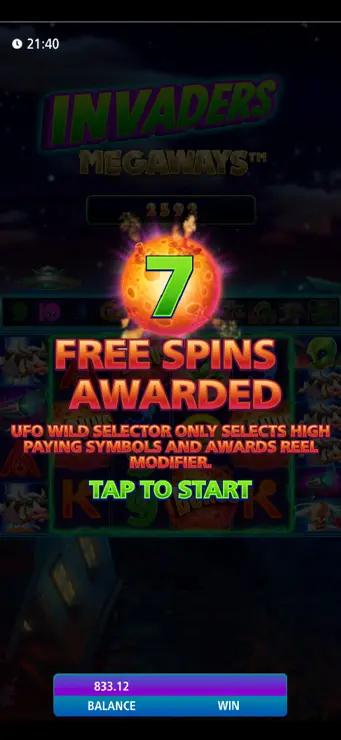 Invaders Megaways - Mobile Bonus