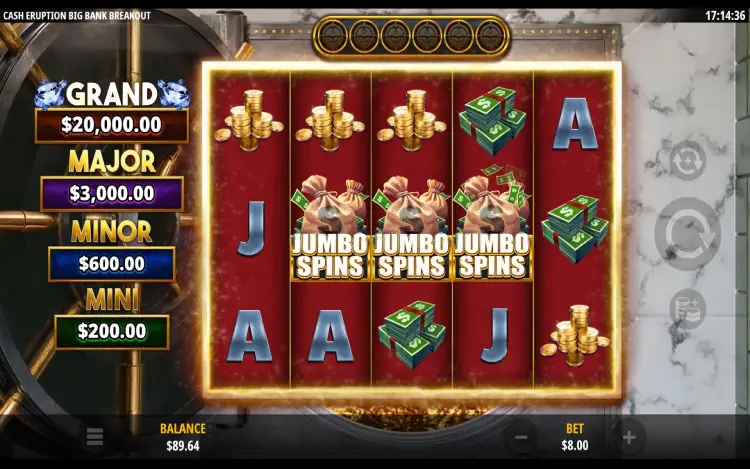Cash Eruption Big Bank Breakout - Jumbo Spins Bonus Feature