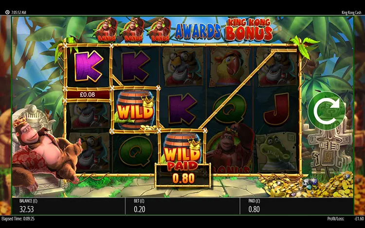King Kong Cash RTP and Wagering