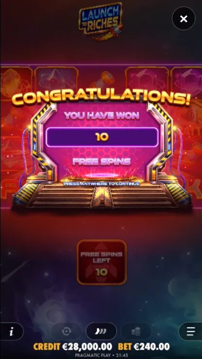 Launch to Riches - Mobile Bonus Game