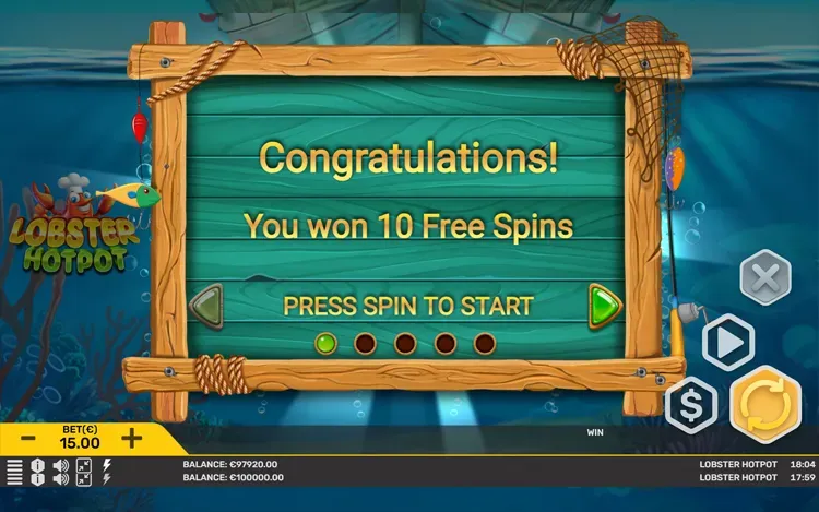 Lobster Hotspot - Free Spins Feature