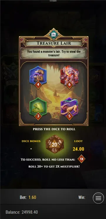 Loot & Labyrinths Mobile Features - Bonus Game