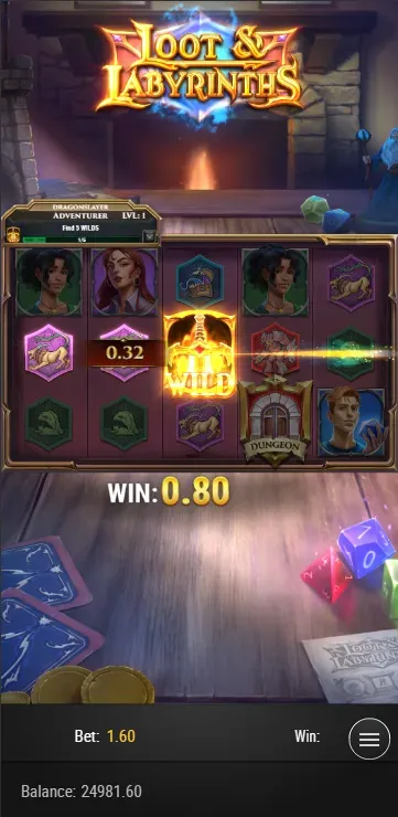 Loot & Labyrinths Mobile Features - Simple Win