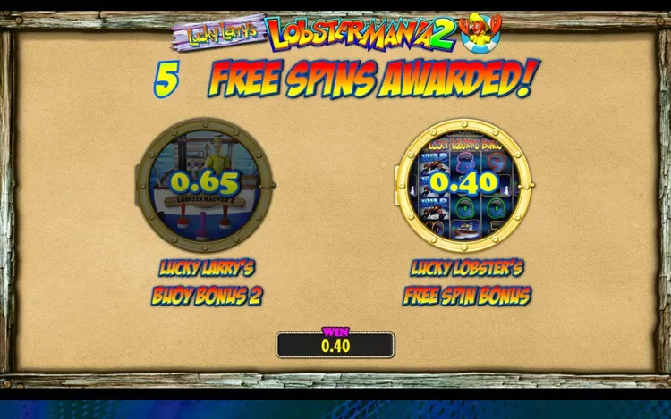 Lucky Larry's Lobstermania 2 Bonus Features -  Free Spins Round