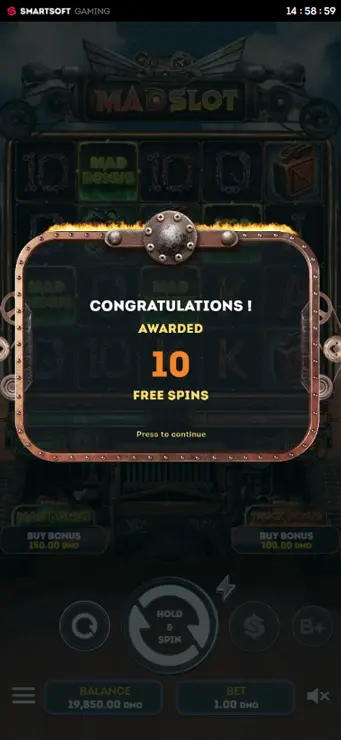 Mad Slot - Mobile Bonus
