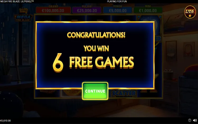 Mega Fire Blaze Lil’ Perez - Mobile Bonus Game