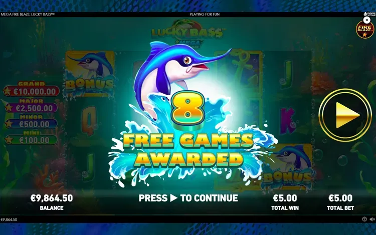 Mega Fire Blaze Lucky Bass - Free Games Feature