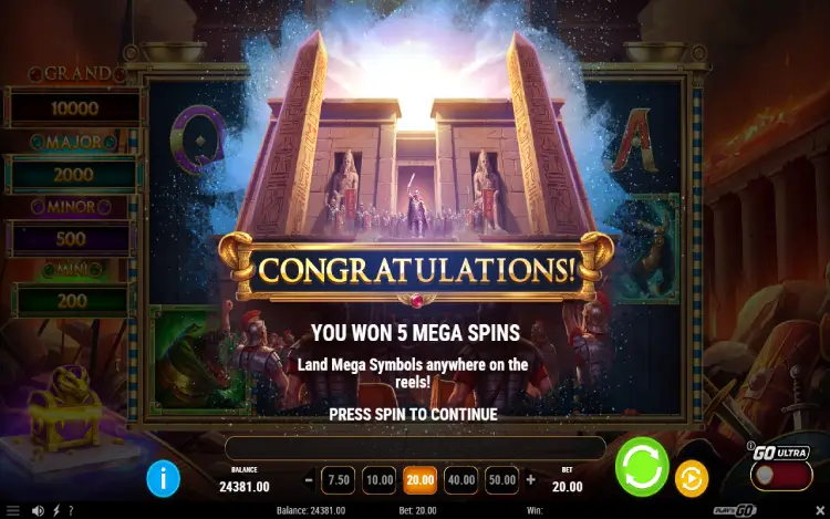 Legion Gold and the Throne of Dead - Mega Spins Feature