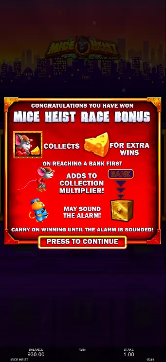 Mice Heist - Mobile Bonus