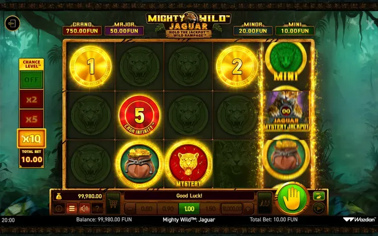 Mighty Wild Jaguar - Base Game Mechanics - Cash Infinity and Sticky to Infinity