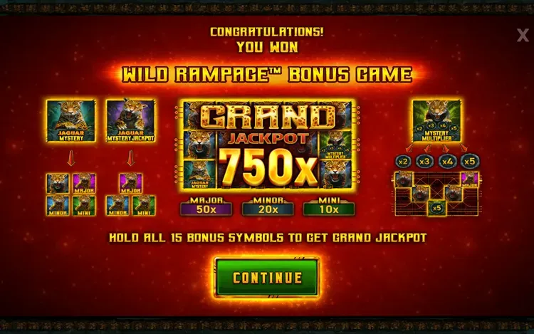 Mighty Wild Jaguar - Wild Rampage Bonus game