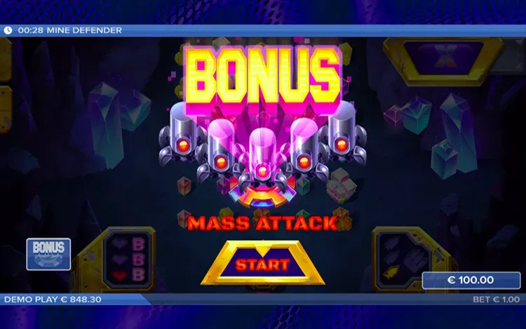 Mine Defender - Mass Attack Bonus Game